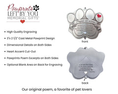 Pawprints Left By You wind chime paw print pendant adds a personal touch.