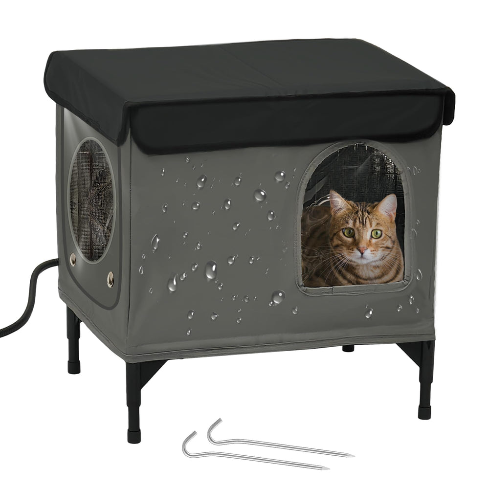 PAWPROVED outdoor cat house tarpaulin exterior for weatherproof shelter