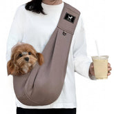 PAWPUBBY carrier sling ergonomic design supports comfortable hands-free travel for pets.