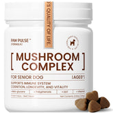 Pawpulse Formula bottle label highlights immune support for aging dogs.