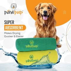 PAWPUP towel showing dual pockets for easy grip while drying.