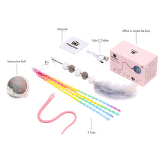 PAWQUÉR interactive cat toy with detachable tails keeps cats curious and engaged.