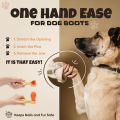 PAWS JAWZ nail and fur-friendly design prevents snags during booting.