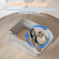Pawsayes cat litter box spacious interior supports comfortable movement.