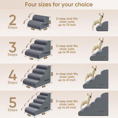 PAWSCRAT PAWSCART dog stairs front-angle view highlights gentle incline.