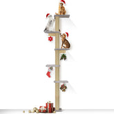 PAWSCRAT wall-mounted cat tree 80-inch tower for climbing and elevated viewing