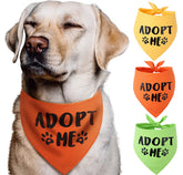Pawskido Adopt Me Bandana yellow on a dog for adoption outreach
