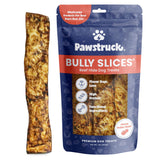 Pawstruck Bully Slices rawhide bites support dental cleaning during chewing.