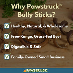 Pawstruck bully stick rings 100% beef ingredients for savory dog chew