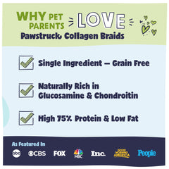 Pawstruck collagen braids thick chews ideal for strong chewers.