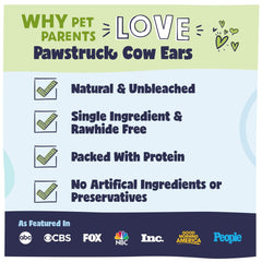 Pawstruck cow ears dog-chewing closeup highlights texture and appetizing beef aroma