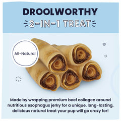 Pawstruck esophagus jerky treats with savory layered texture for extended chewing