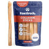 Pawstruck natural beef collagen stick 12in packaging for long-lasting chew.