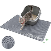 Pawtasy cat litter mat extra-large coverage traps litter near boxes.