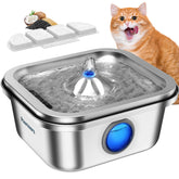 Pawtners cat water fountain 4l front view with easy refill access for busy households.