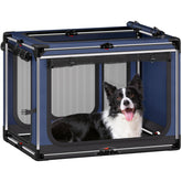 Pawtners collapsible dog crate folded for easy transport and compact storage.