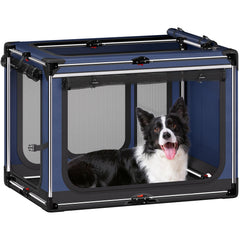 Pawtners collapsible dog crate folded for easy transport and compact storage.