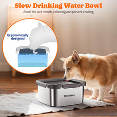 Pawtners floating disk automatic adjustment slows drinking for controlled flow