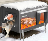 Pawtners heated outdoor cat house 26 xl showing warm interior and winter-ready design.