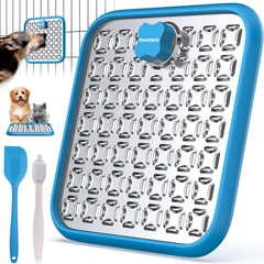 Pawtners lick mat large 9x9 area promotes slow feeding for big dogs.