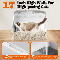Pawtners non-stick surface eases cleaning and prevents litter from clinging to walls.
