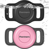 Pawtners waterproof AirTag dog collar holder keeps AirTag secure on collars during outdoor play