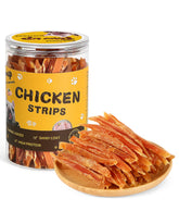 PAWUP Chicken Jerky Strips packaging, ideal training rewards for dogs.