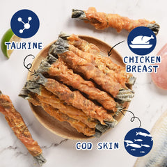 PAWUP cod-skins-treat-texture captures natural fish flavor dogs crave during playtime
