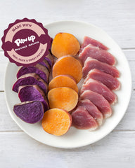 PAWUP duck treats close-up, chewy texture suitable for training rewards.