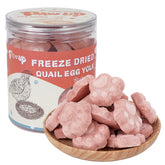 PAWUP free-range quail egg yolk treats for protein rich nutrition and coat health.