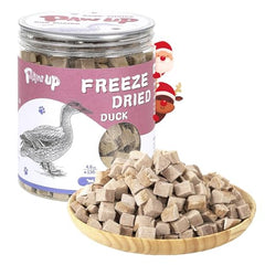 PAWUP freeze-dried duck treats bowl—crunchy training reward.