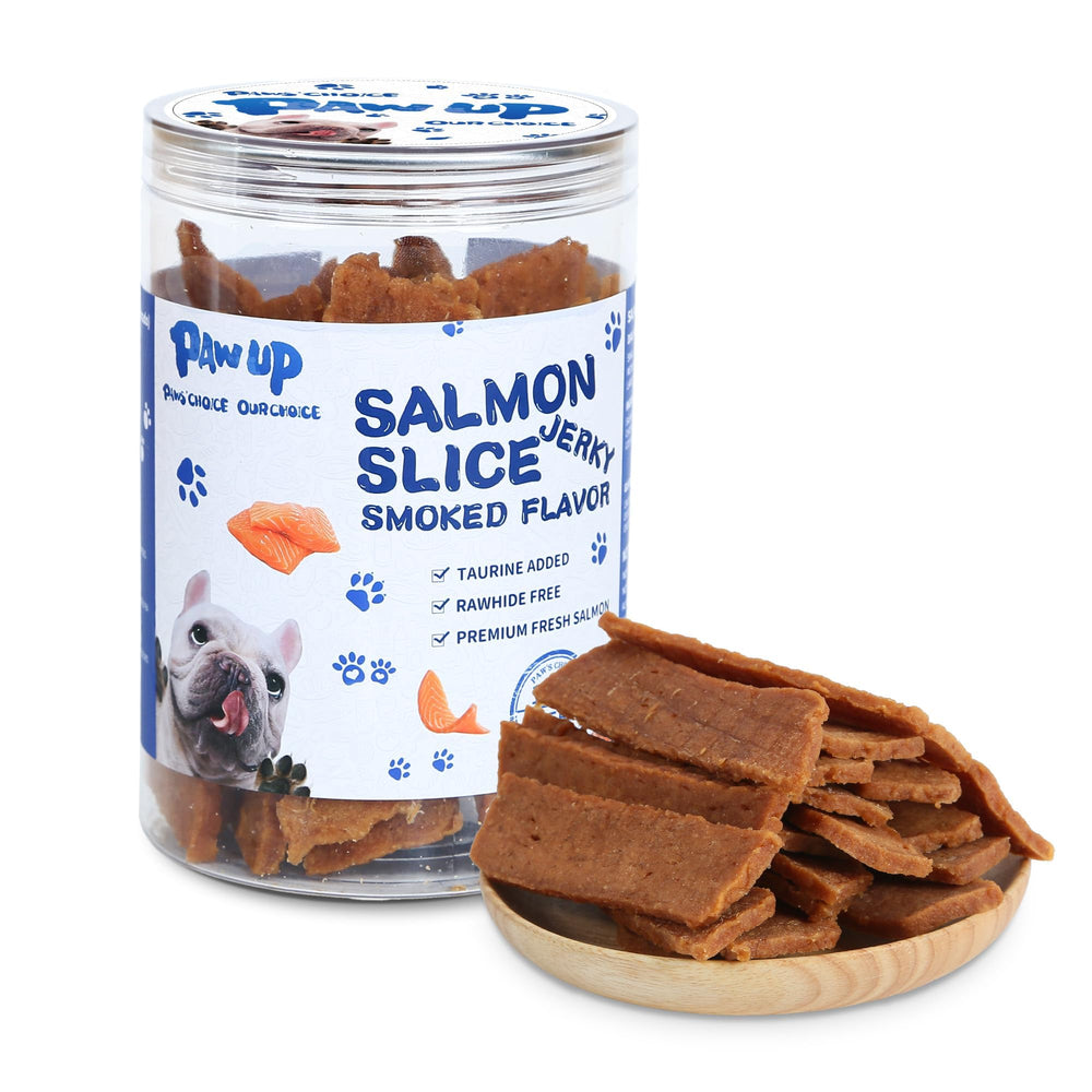 PAWUP Salmon Treats packaging shown, ideal for daily training rewards.
