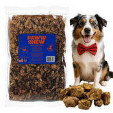 PAWW CHEW beef-lung-treats-packaging shows premium USA-made dog rewards with high protein
