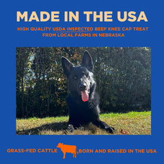 PAWW CHEW knee caps single-ingredient beef shown for sensitive dogs.