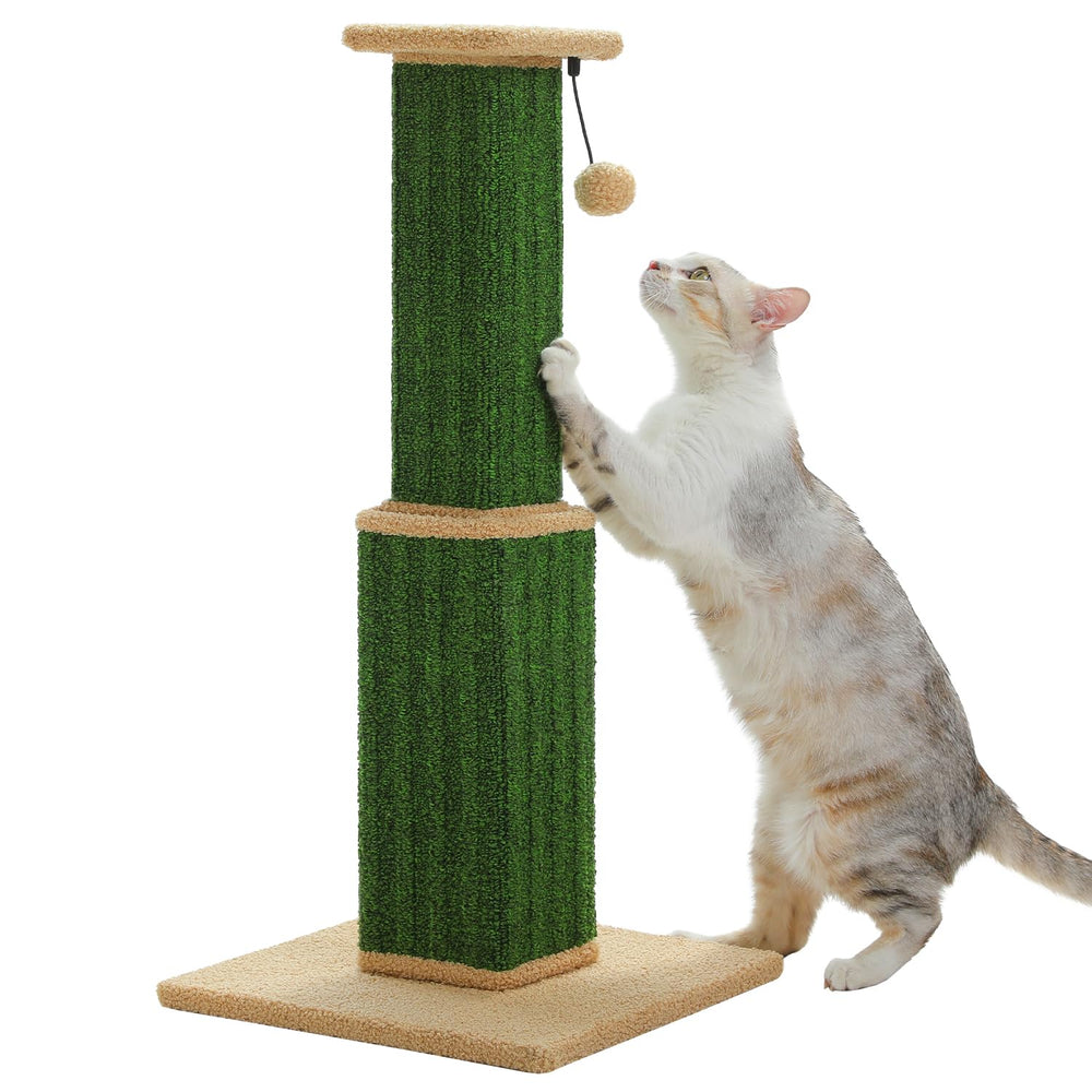 PAWZ Road carpet cat scratching post green 32-inch standing design promotes healthy scratching and play