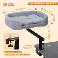 PAWZ Road cat desk bed 360-rotation shows easy access near your workspace