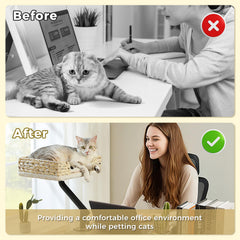 PAWZ Road cat desk bed wicker white design complements desks while providing a comfy perch.