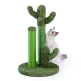 PAWZ Road cactus scratching post with three poles for interactive play and relief of clawing.