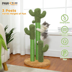 PAWZ Road cactus top and base carpeted area feels soft on paws for comfort.