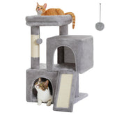PAWZ Road cat tree 30-inch dual condos gray with secure design for quiet naps.