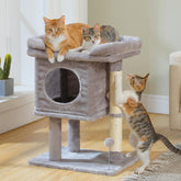 PAWZ Road cat tree top perch provides a secure cozy retreat for indoor cats.