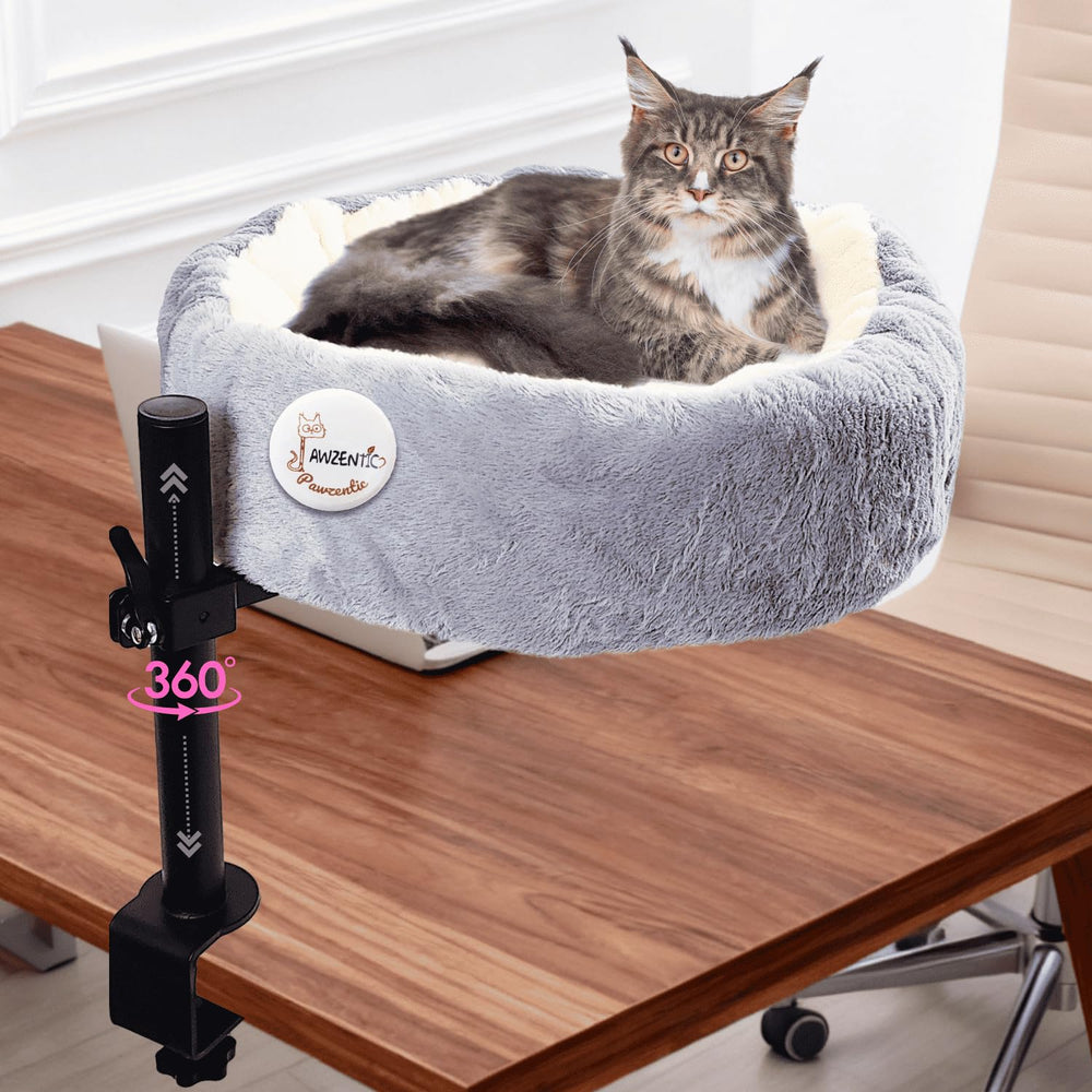 Pawzentic desk bed 19-5 inch lift-rotate demonstrates easy height adjustment for ergonomic lounging.