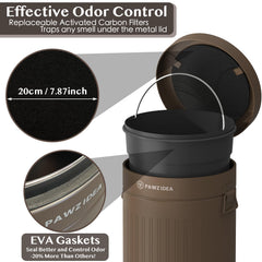 PAWZIDEA carbon filter 7.8-inch replacement for effective odor control outdoors.