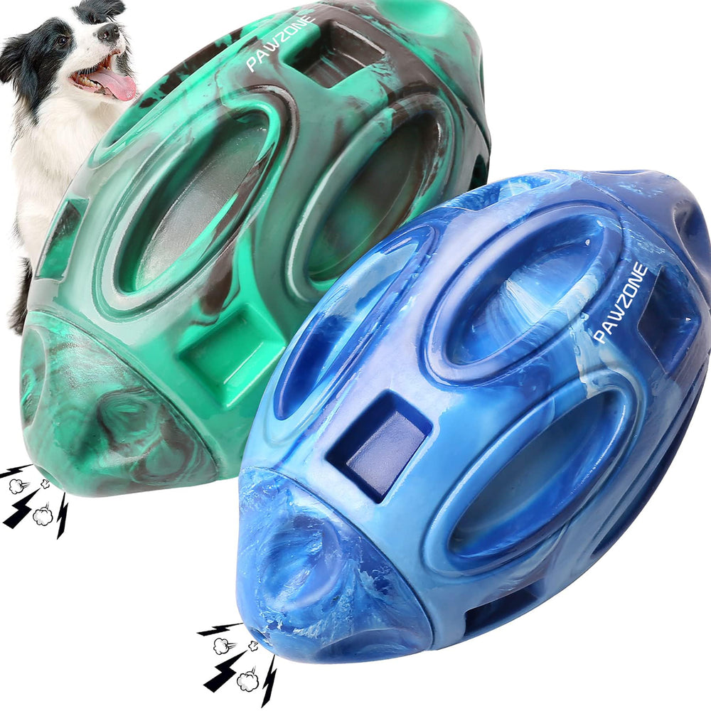Pawzone 2-pack squeaky dog toy blue-green for aggressive chewers