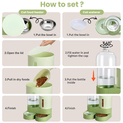 Pawzone self-replenishing feeder green demonstrates automatic refill without power