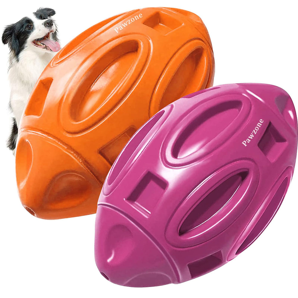 Pawzone two pack squeaky dog toys in package for aggressive chewers offer durable chew play