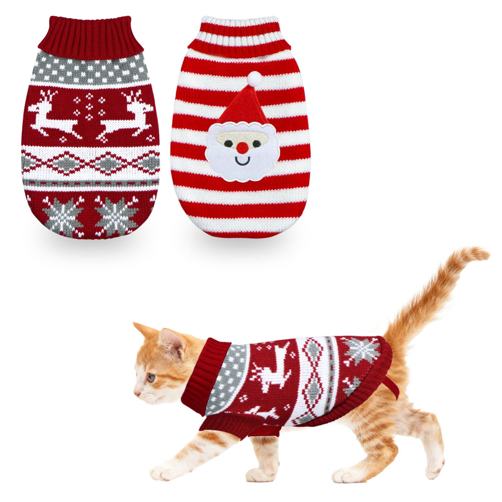 PAYHTOW cat Christmas sweater with reindeer design for cozy holiday photos