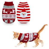 PAYHTOW cat Christmas sweater with reindeer design for cozy holiday photos
