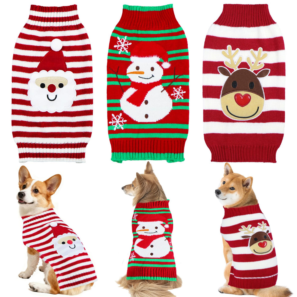 PAYHTOW Santa dog sweater ready for festive photos