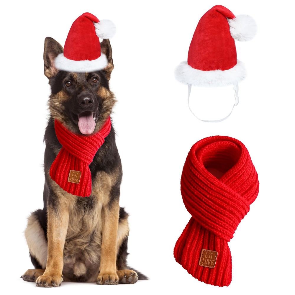 PAYHTOW dog santa hat red on head for festive photo-ready charm